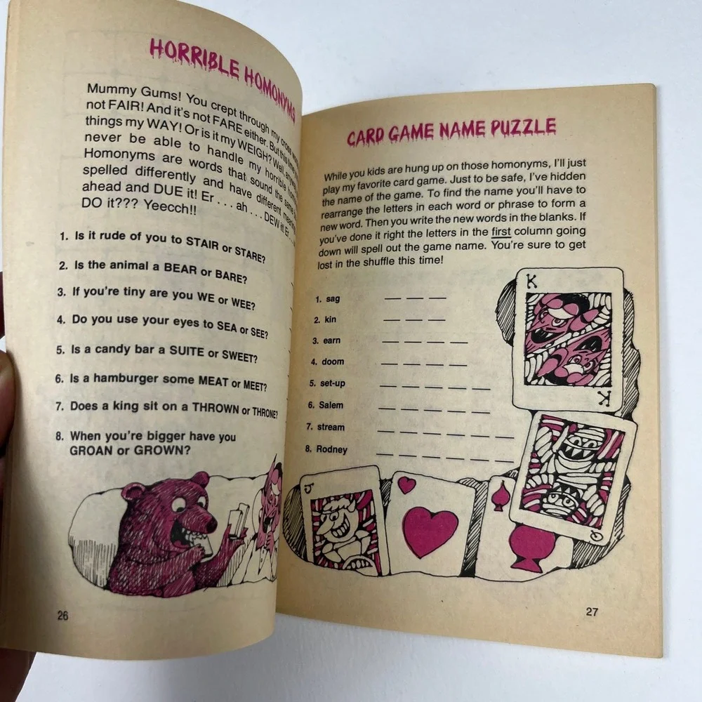 Scholastic Count Morbida's Dynamite Puzzle Book Kids Vintage Monster Retro Book